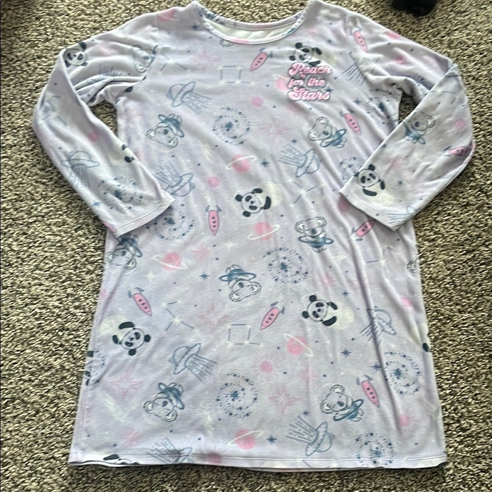 Wonder Nation Purple and Pink Space Bear Nightgown